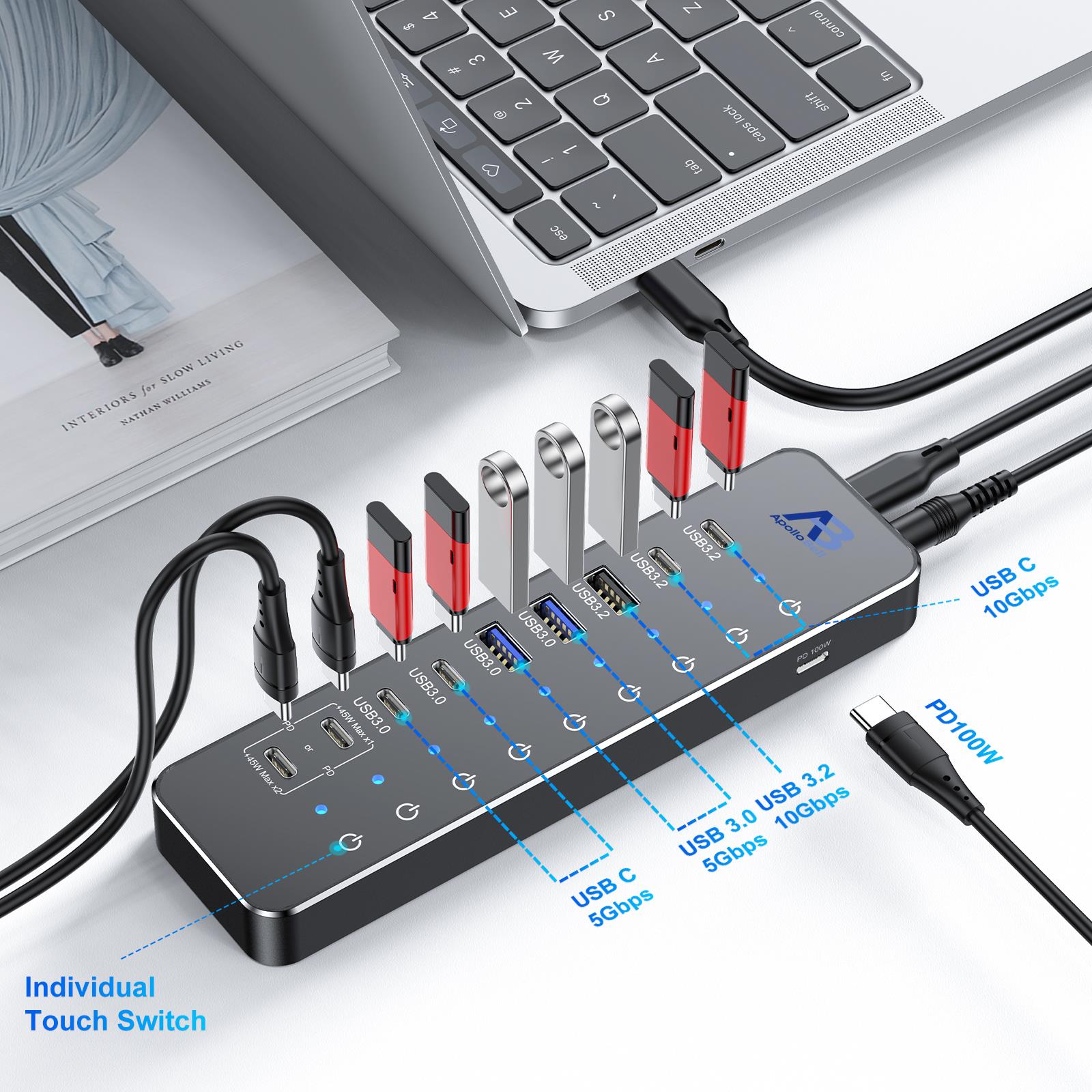 UHH03-017 ApolloBell 10 Port USB 3.0 HUB