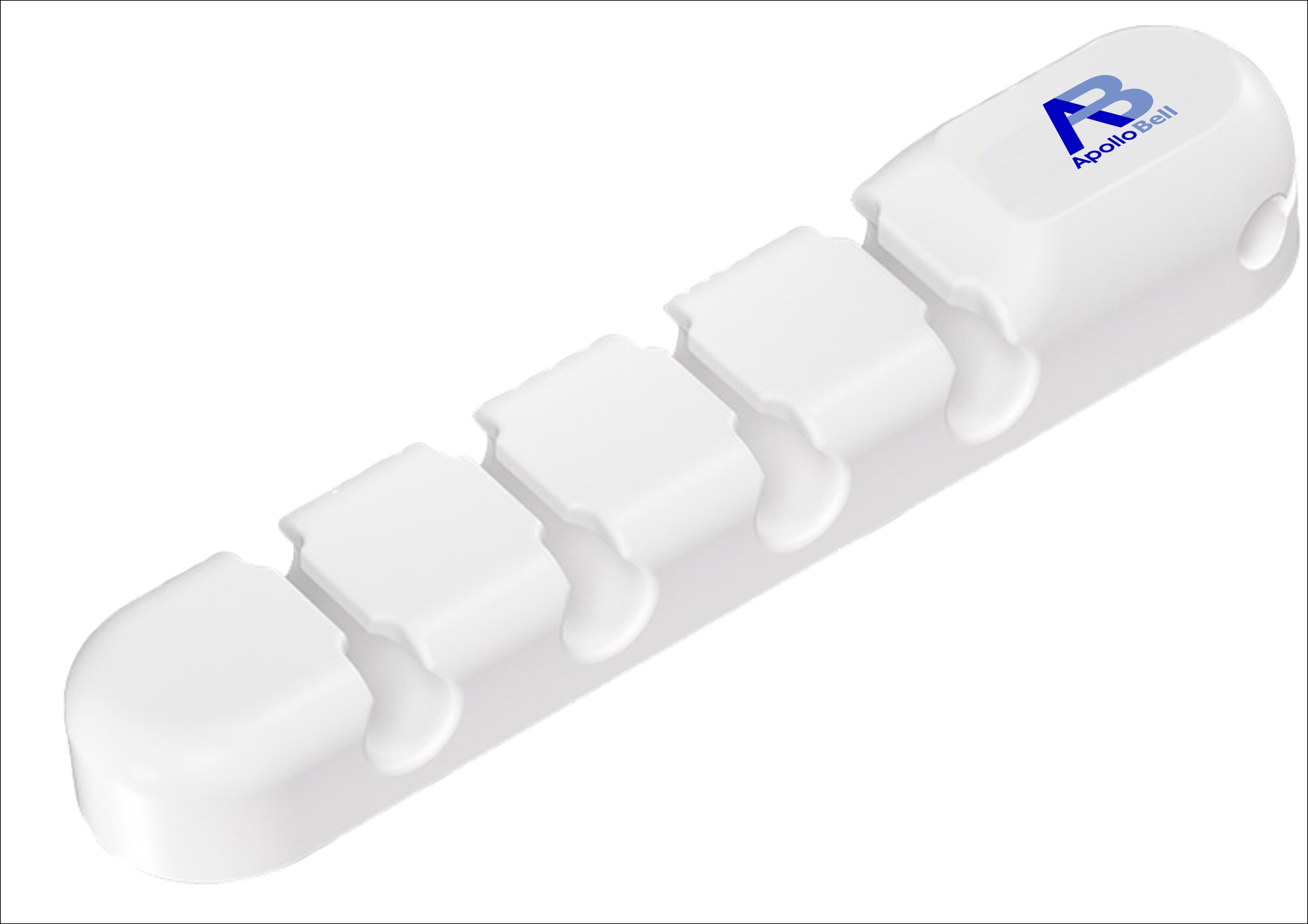Silikon Kablo Düzenleyici Klips, 5 Slot Kendinden Yapışkanlı - Beyaz