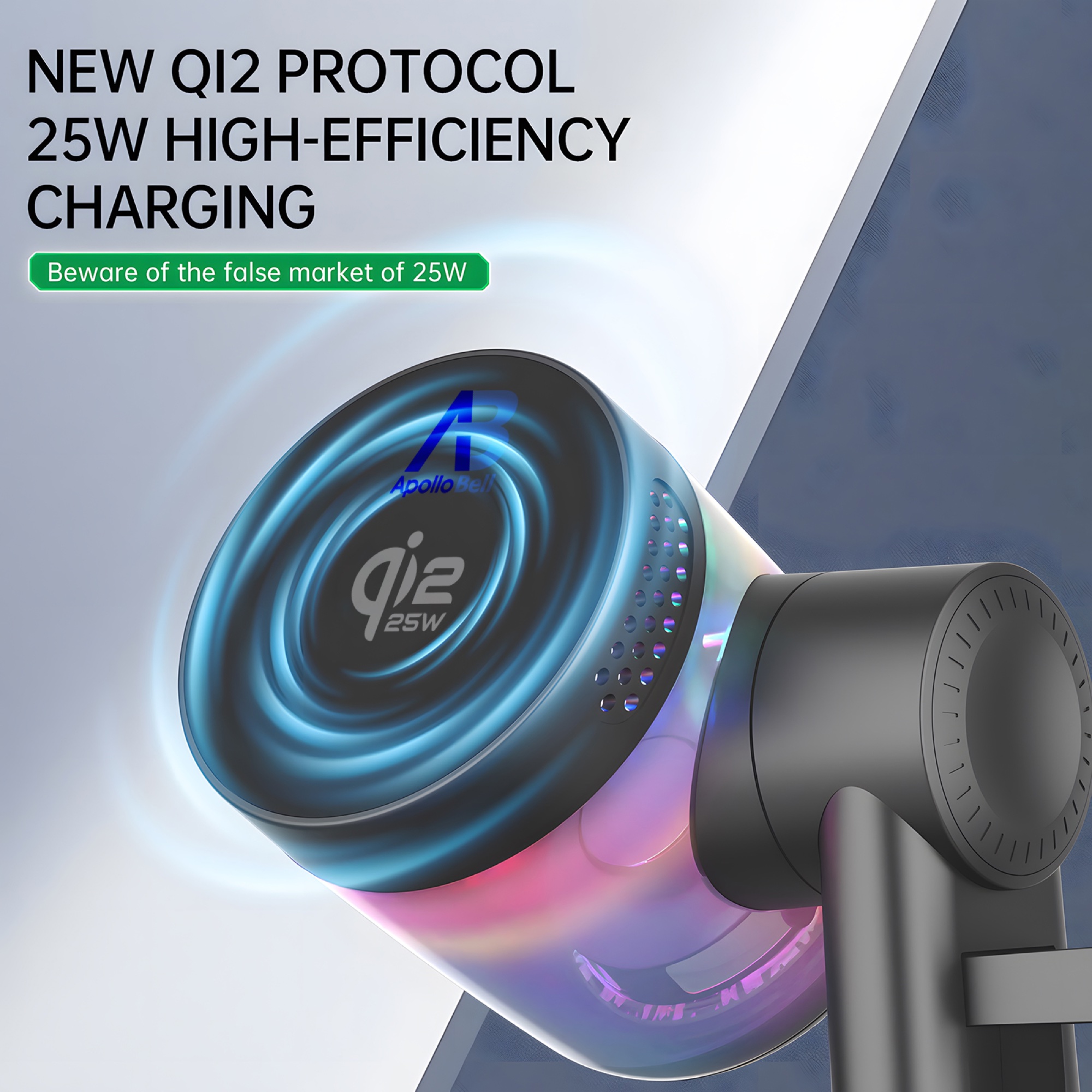 Qi2.2 25W Manyetik Kablosuz Şarj İstasyonu, Bluetooth Hoparlör ve RGB Ortam Işıklı, Siyah - 5