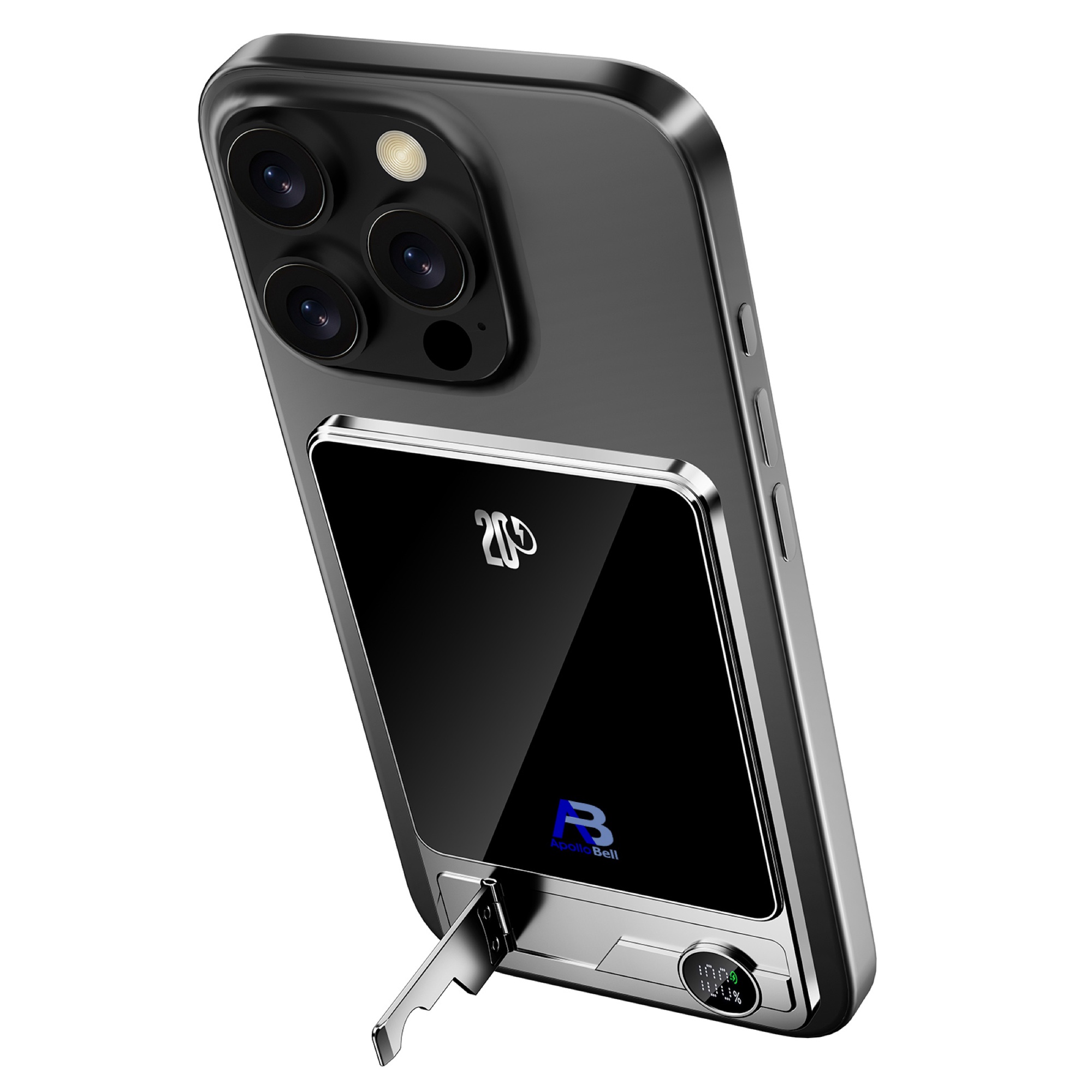 5.000mAh Ultra İnce Manyetik Kablosuz Powerbank 15W, Katlanır Standlı - 3