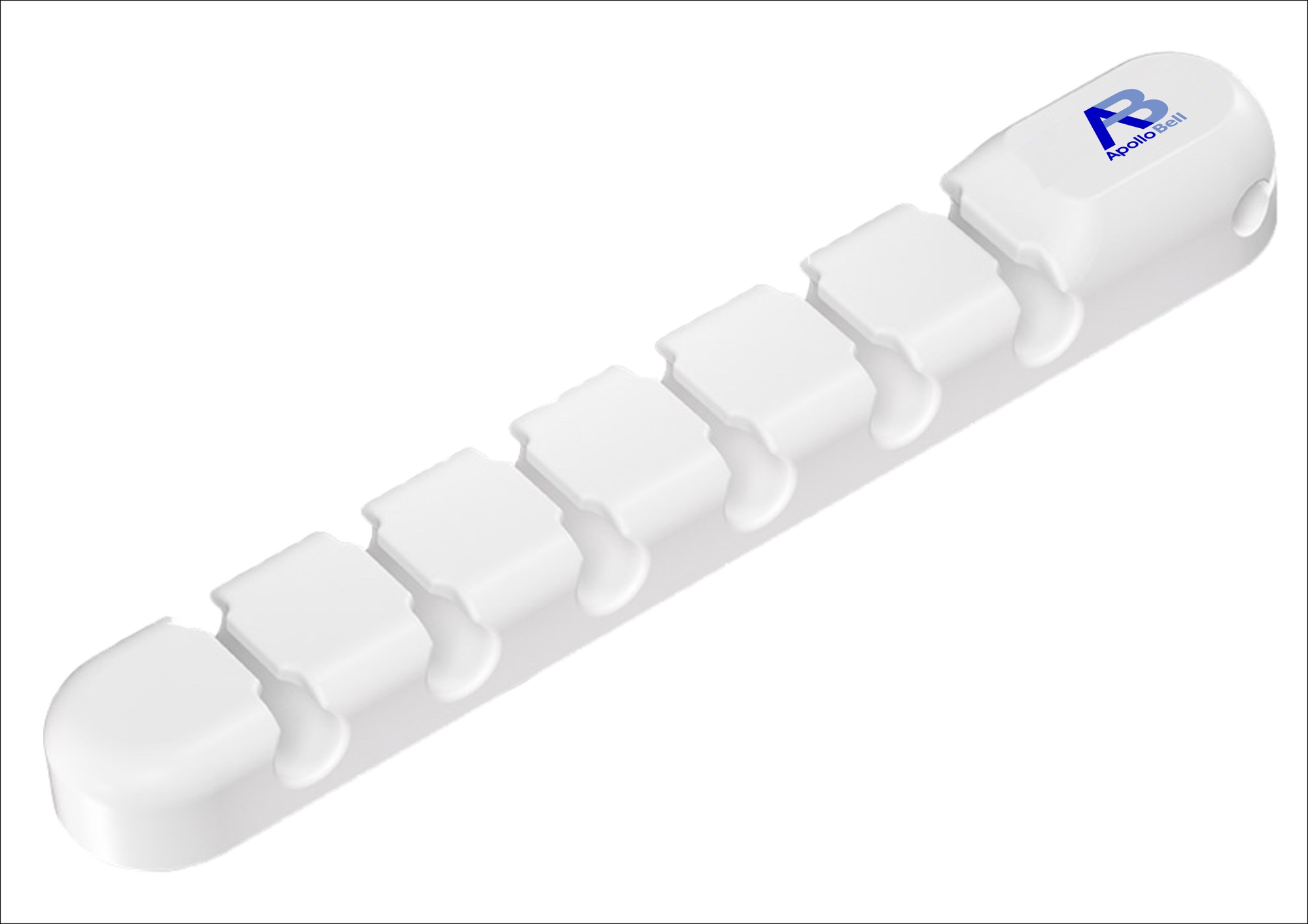 Silikon Kablo Düzenleyici Klips, 7 Slot Kendinden Yapışkanlı - Beyaz