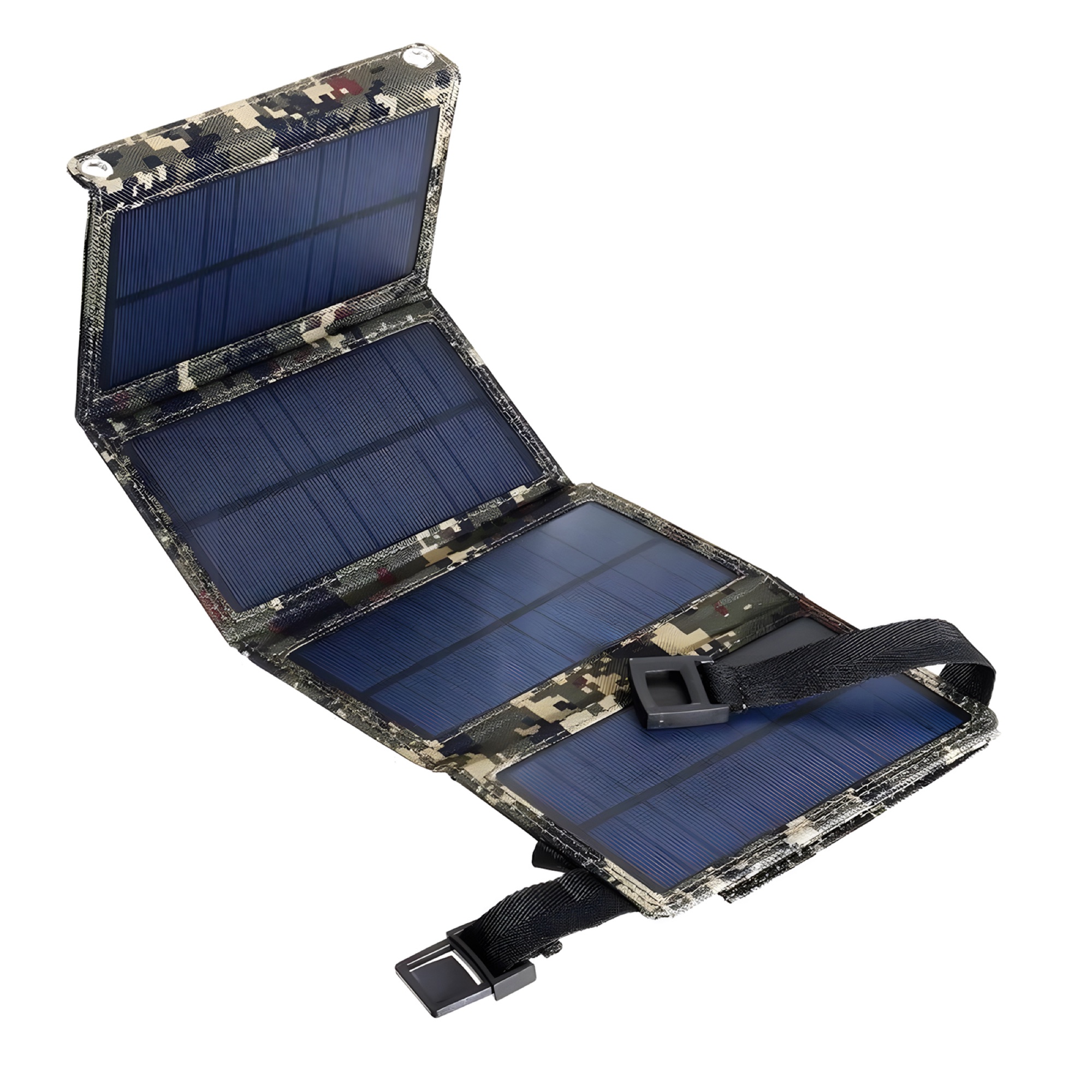 20W Taşınabilir Katlanabilir Güneş Paneli Telefon Şarj Cihazı, USB Çıkışlı, Kamuflaj - 2