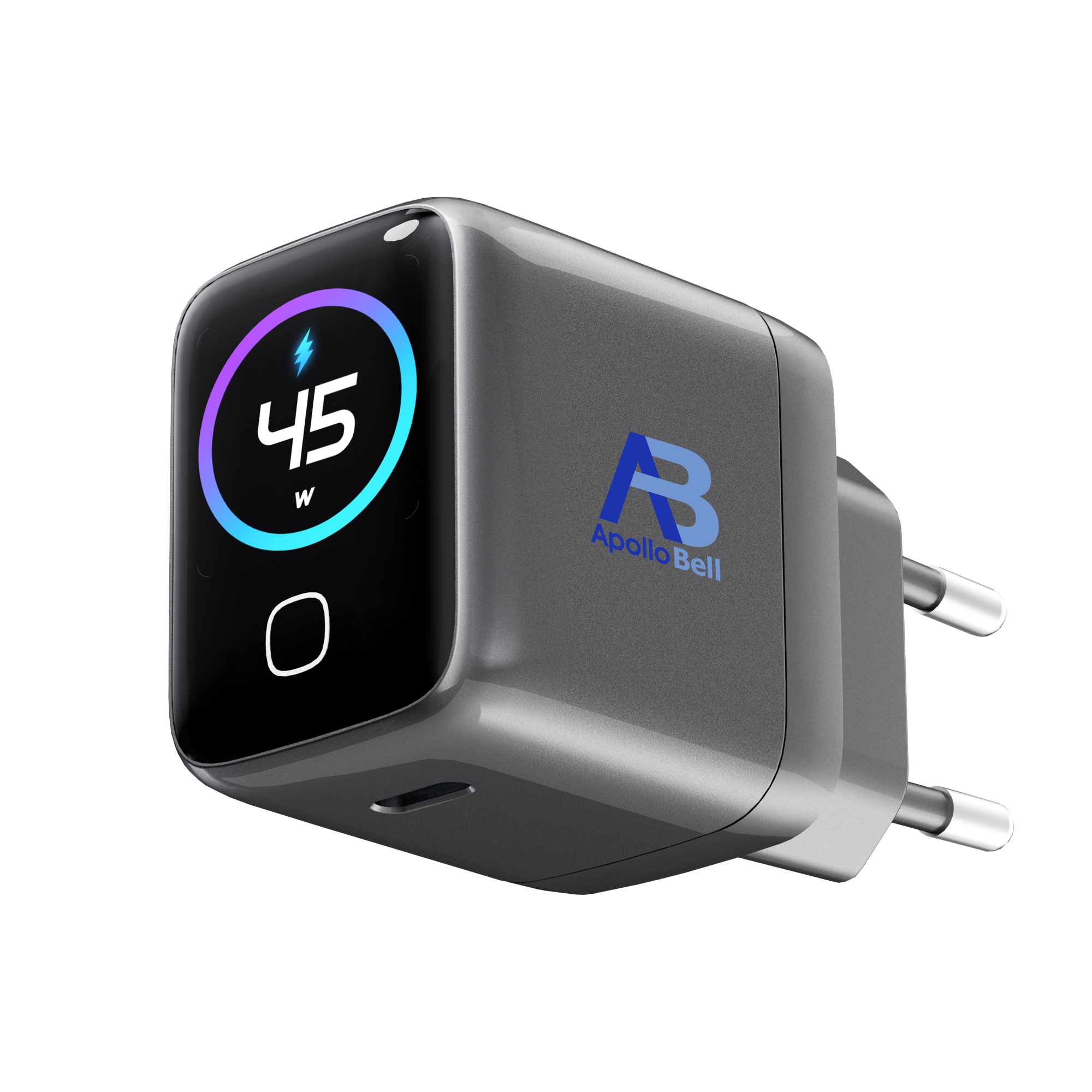 45W Pro Mini GaN Hızlı Şarj Cihazı, Akıllı Ekran, USB-C PD3.1