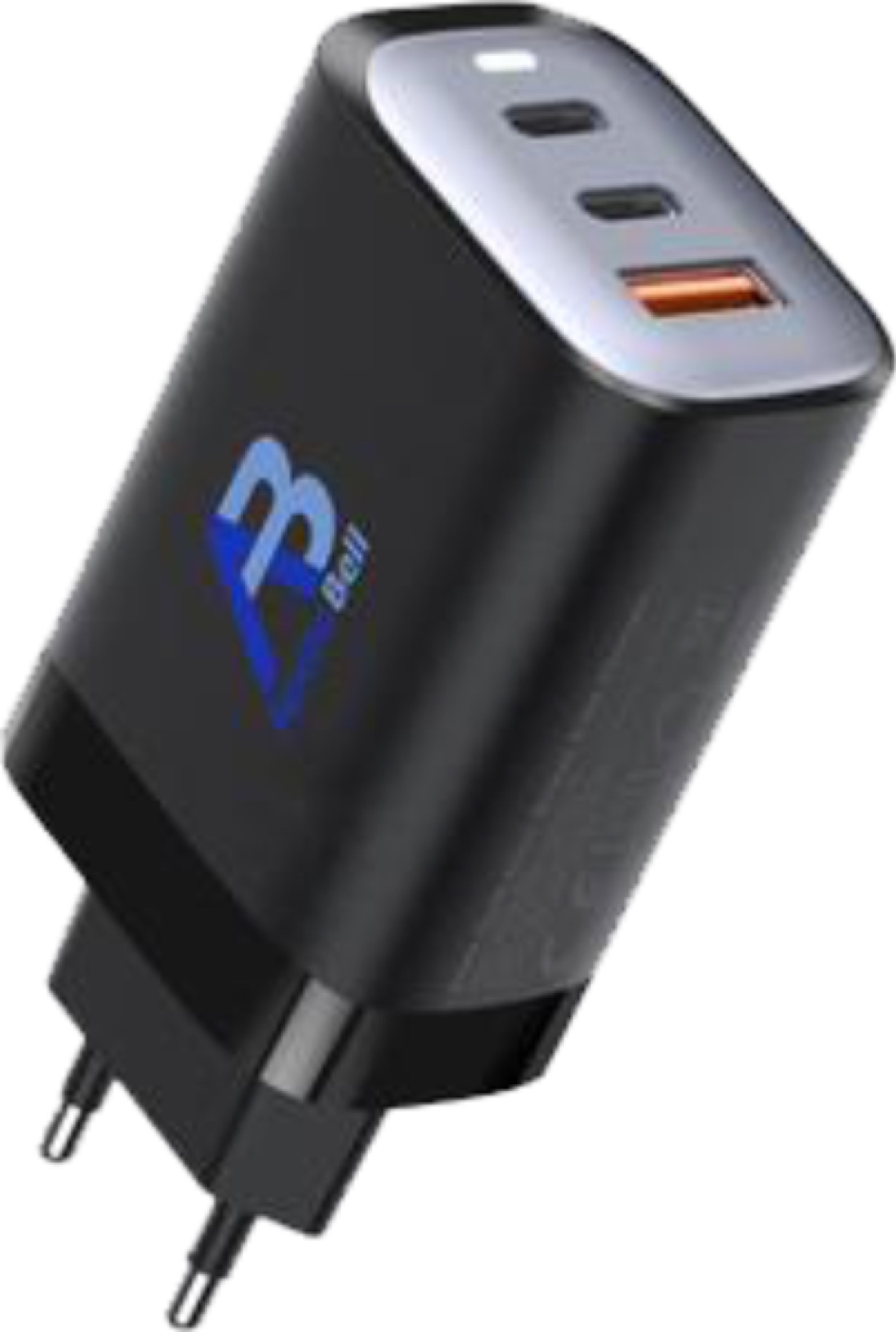 65W GaN Pro+ Süper Hızlı Şarj Cihazı, 2x USB-C + USB-A, Titanyum/Siyah