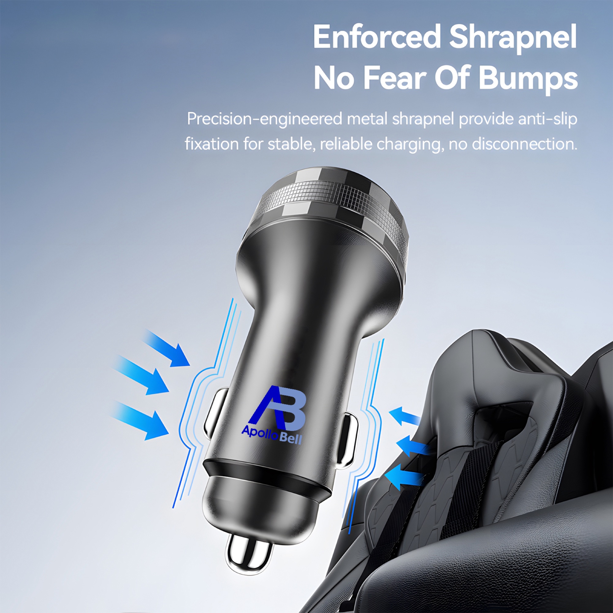 108W Araç Şarj Cihazı 2x 45W USB-C PD + USB-A, Alüminyum Gövde, LED Ekran, Gri - 8
