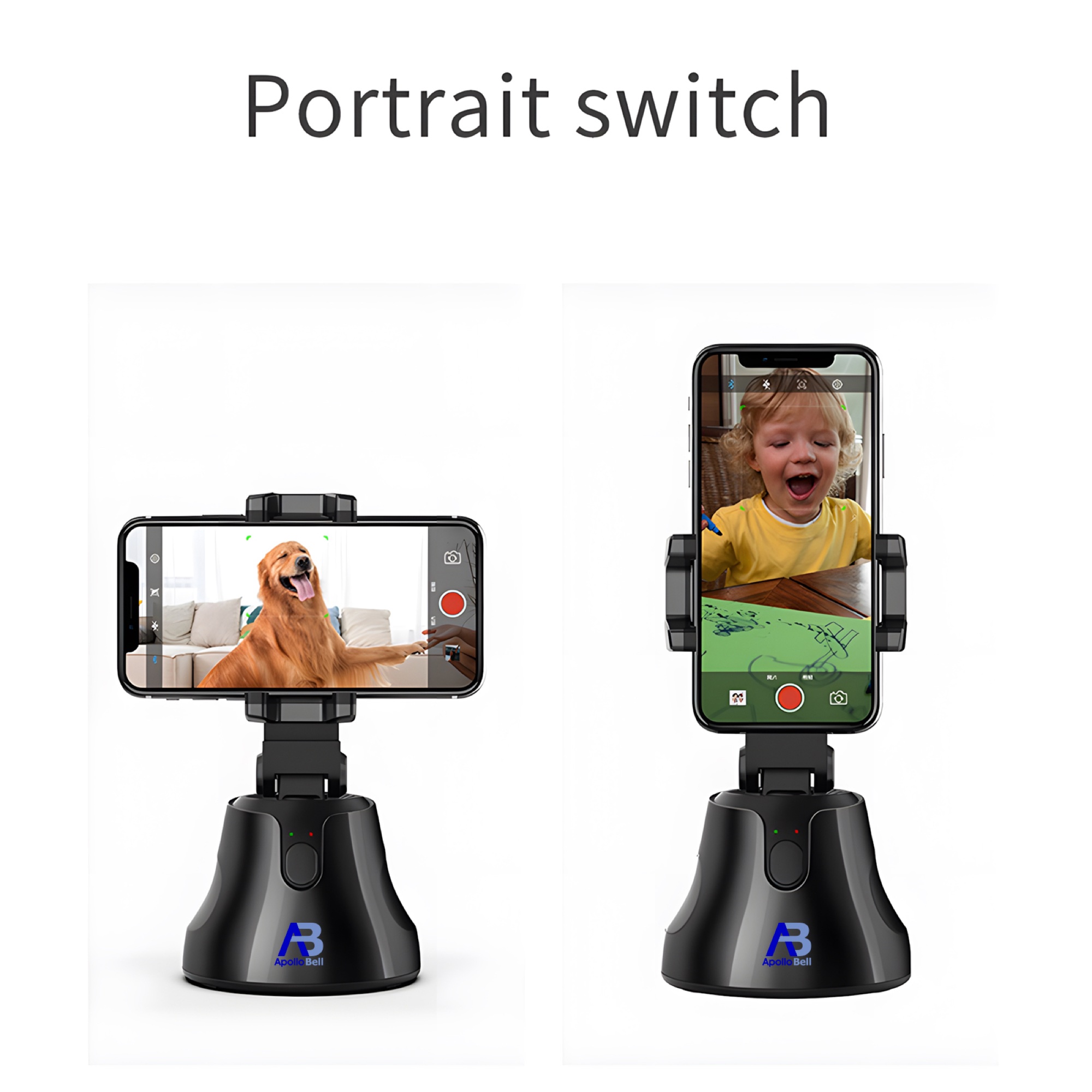 Otomatik Yüz Takipli Telefon Gimbal Standı, 360° Akıllı Çekim, Siyah - 7