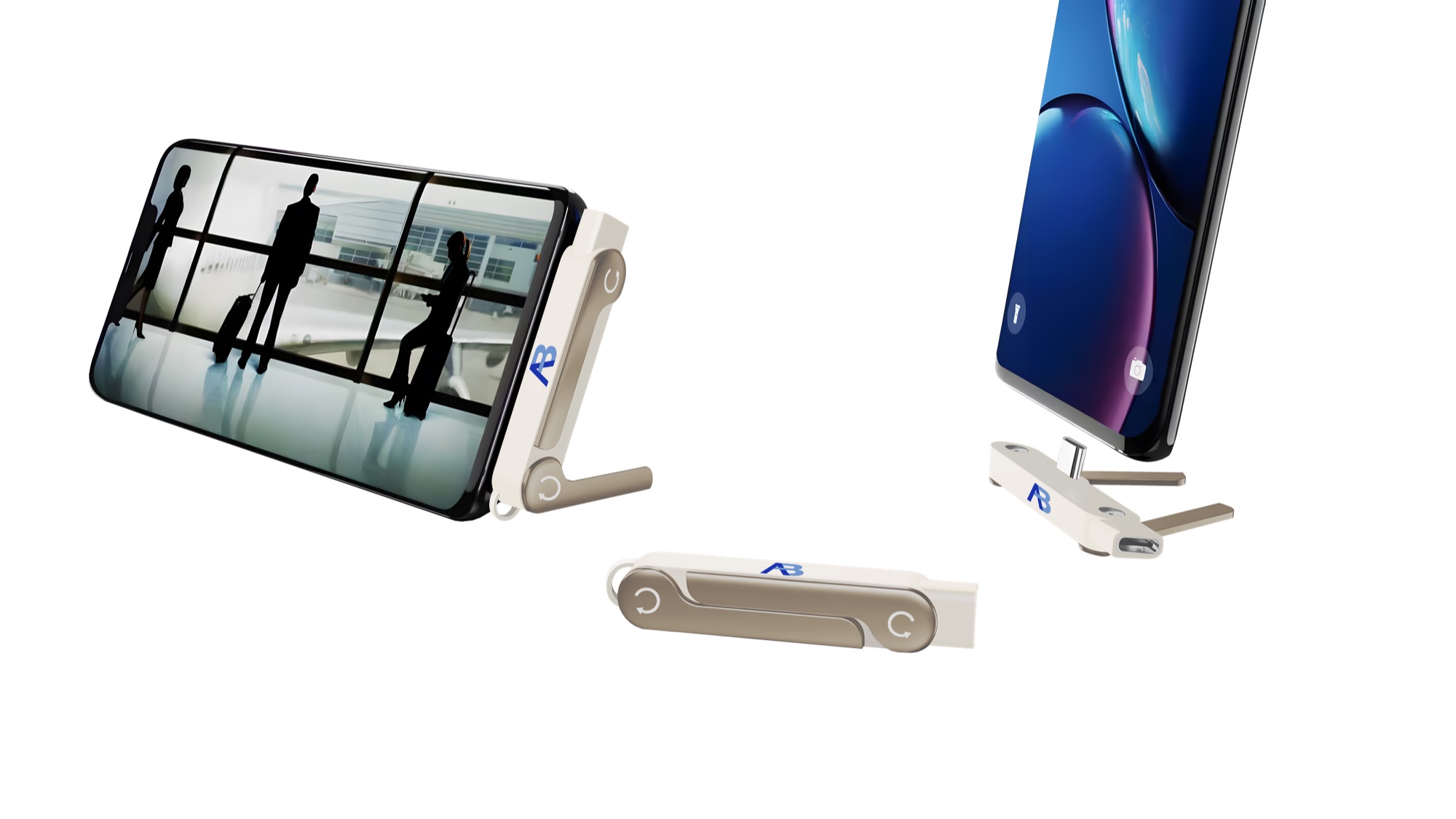 Şarj Portlu Ultra Mini Telefon Standı, 240W USB-C / 480Mbps, Turuncu - 7