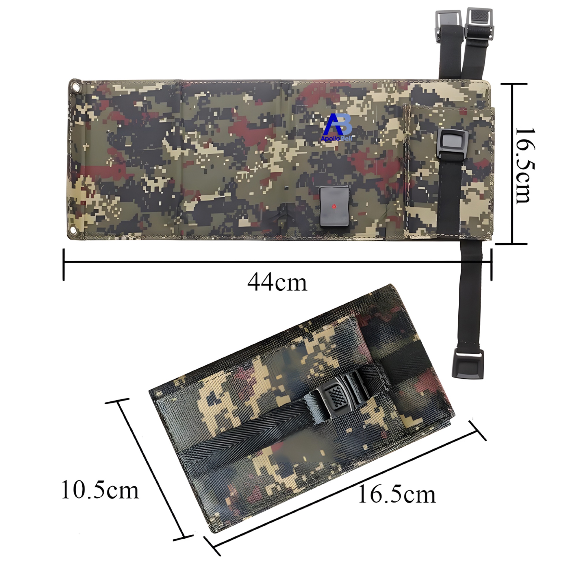 20W Taşınabilir Katlanabilir Güneş Paneli Telefon Şarj Cihazı, USB Çıkışlı, Kamuflaj - 4