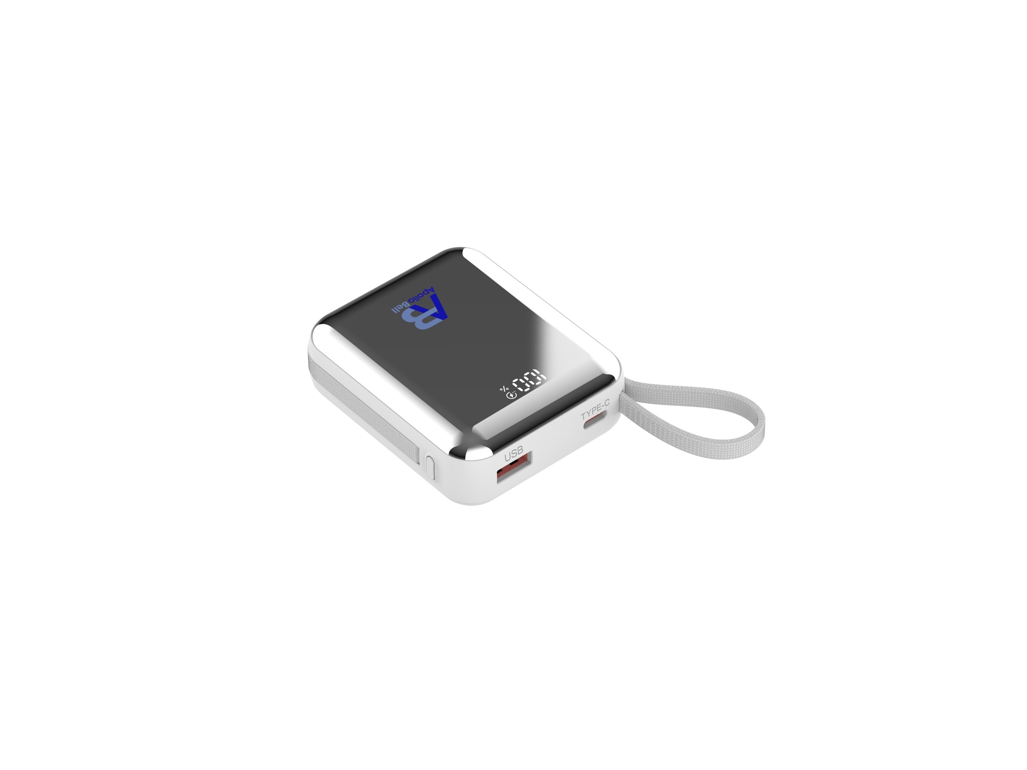 10.000mAh 35W Mini Powerbank, Dahili USB-C Kablolu, Beyaz - 3