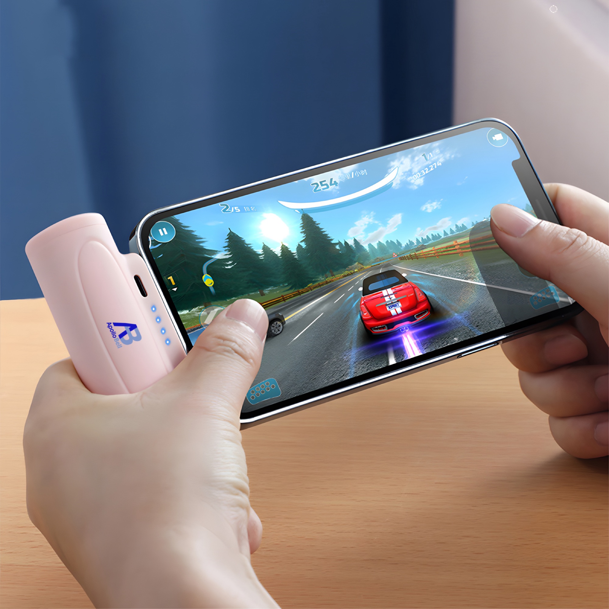 5000mAh Mini Powerbank, USB-C, LED El Fenerli, Siyah - 9