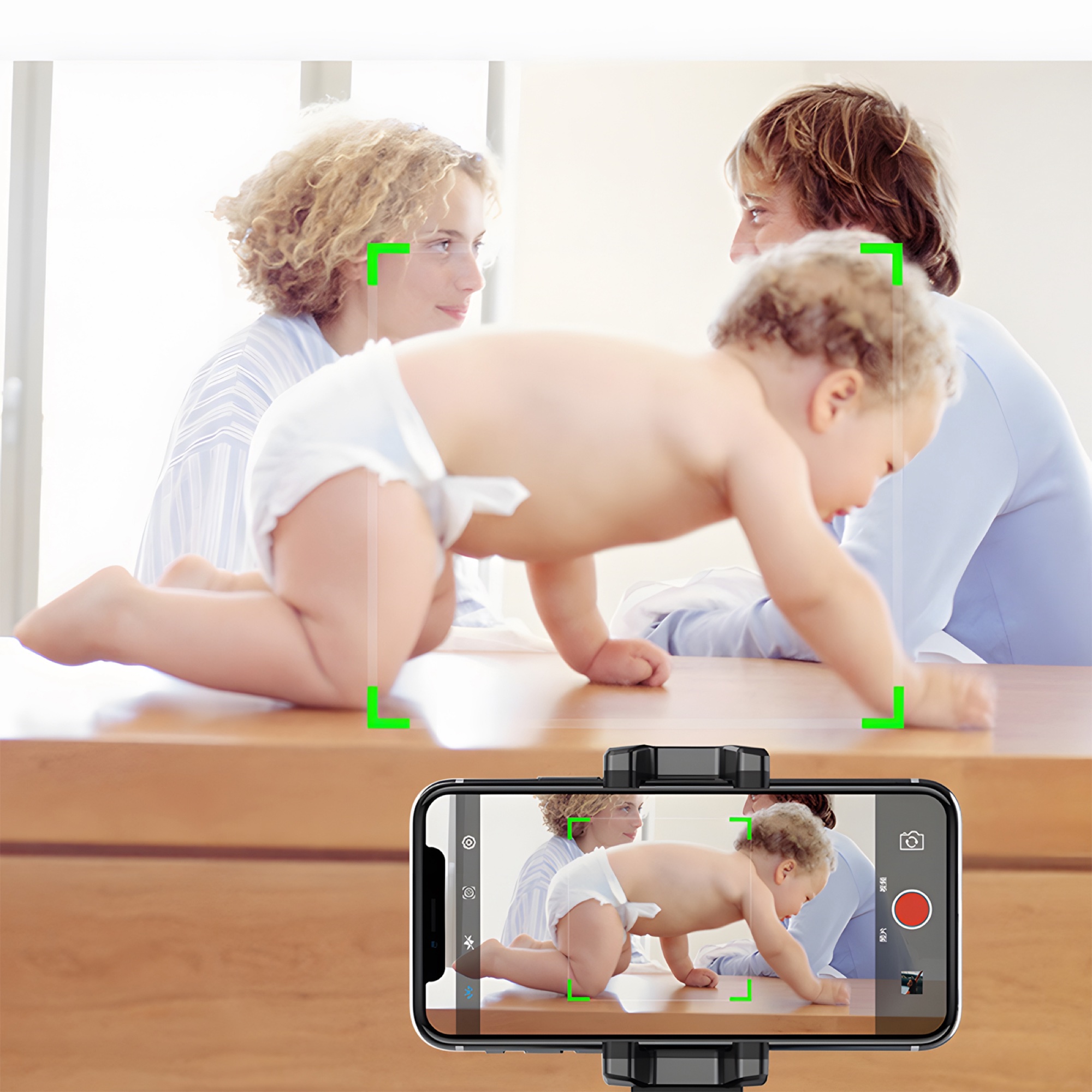 Otomatik Yüz Takipli Telefon Gimbal Standı, 360° Akıllı Çekim, Siyah - 4