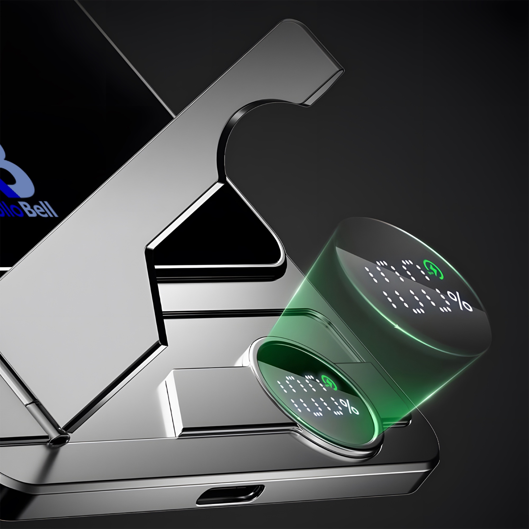5.000mAh Ultra İnce Manyetik Kablosuz Powerbank 15W, Katlanır Standlı - 9