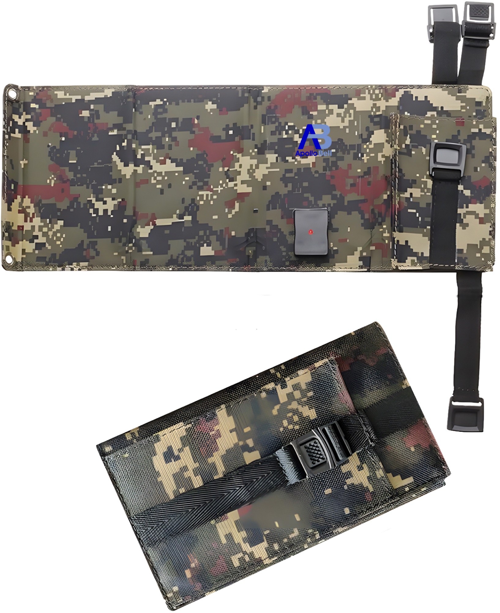 20W Taşınabilir Katlanabilir Güneş Paneli Telefon Şarj Cihazı, USB Çıkışlı, Kamuflaj - 3