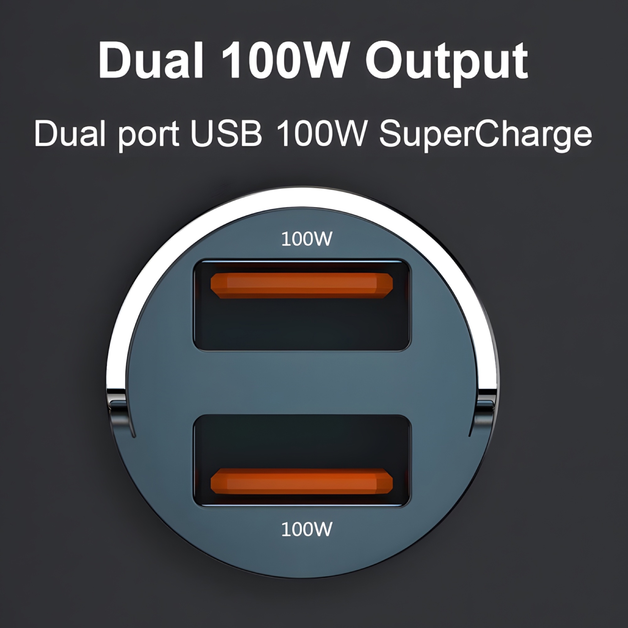 Çift USB Portlu Araç Şarj Adaptörü 200W, Mini Çekme Halkalı, 12V-24V Siyah - 3