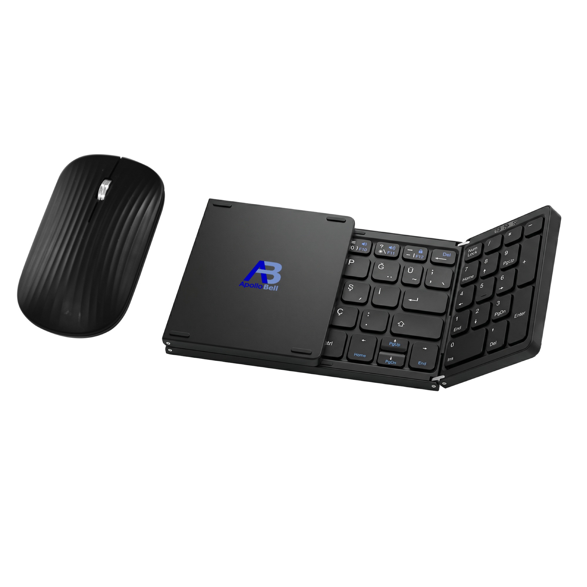 Katlanabilir Bluetooth 5.1 Klavye ve Fare Seti, Sayısal Tuş Takımlı, Siyah - 3