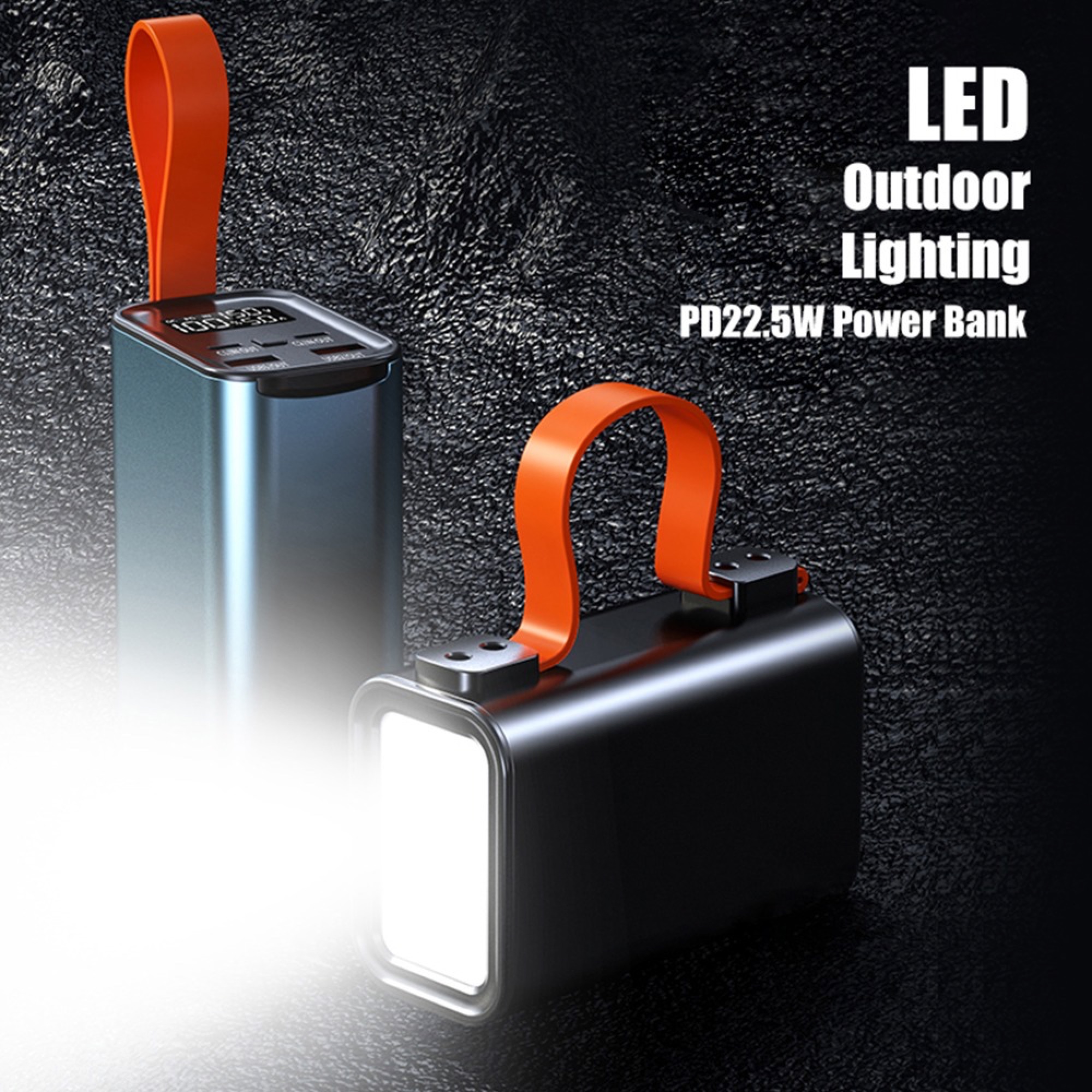 30.000mAh 100W PD Powerbank, Çift USB-C + Çift USB-A, LED Işıklı, LCD Ekran - 4