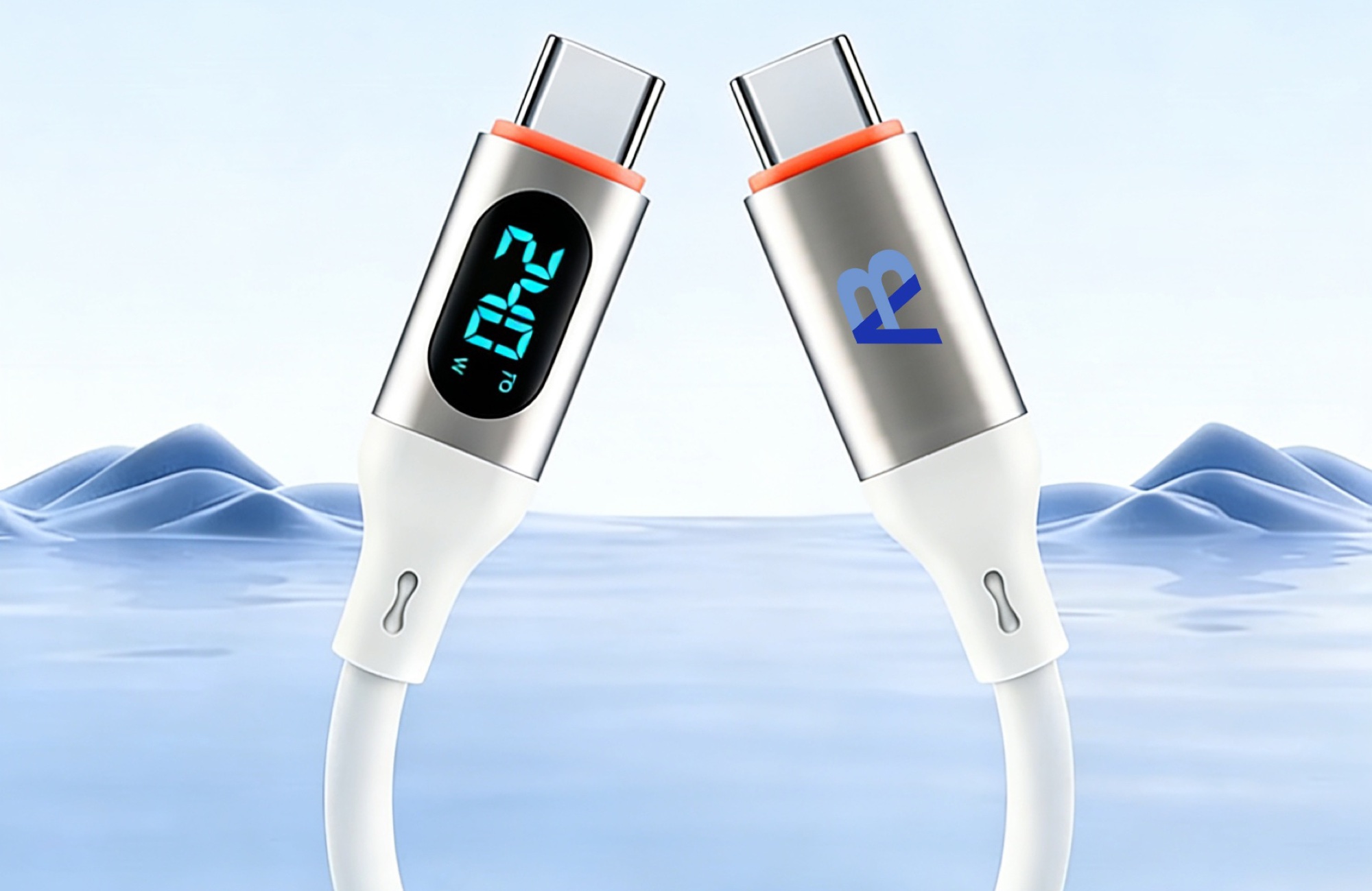 240W Ekranlı USB-C Hızlı Şarj ve Data Kablosu, Sıvı Silikon, 20cm Siyah - 9