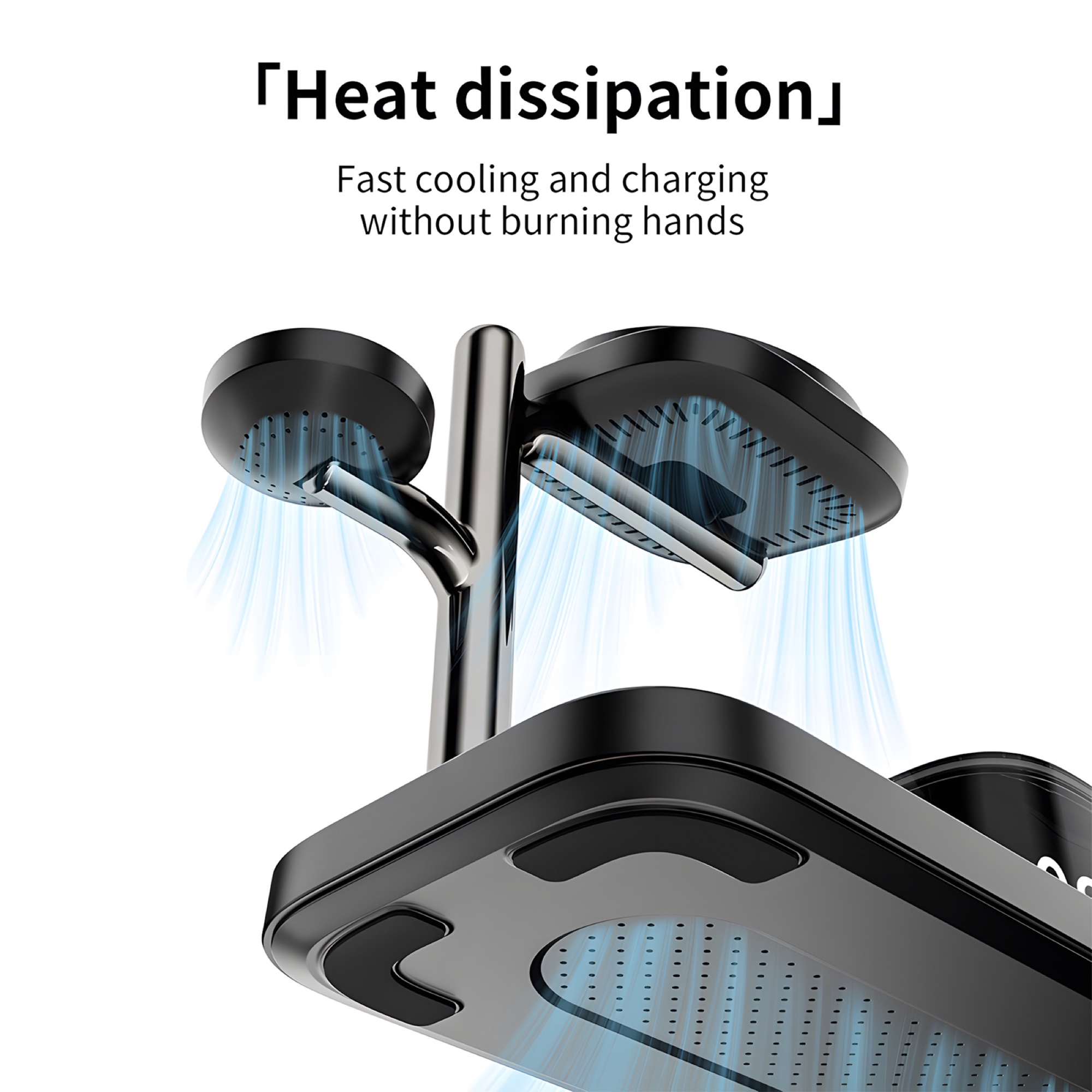5'i 1 Arada Qi2.2 Manyetik Kablosuz Şarj Cihazı 25W, Bluetooth Hoparlör + Alarm Saati + Gece Lambası, Siyah - 10