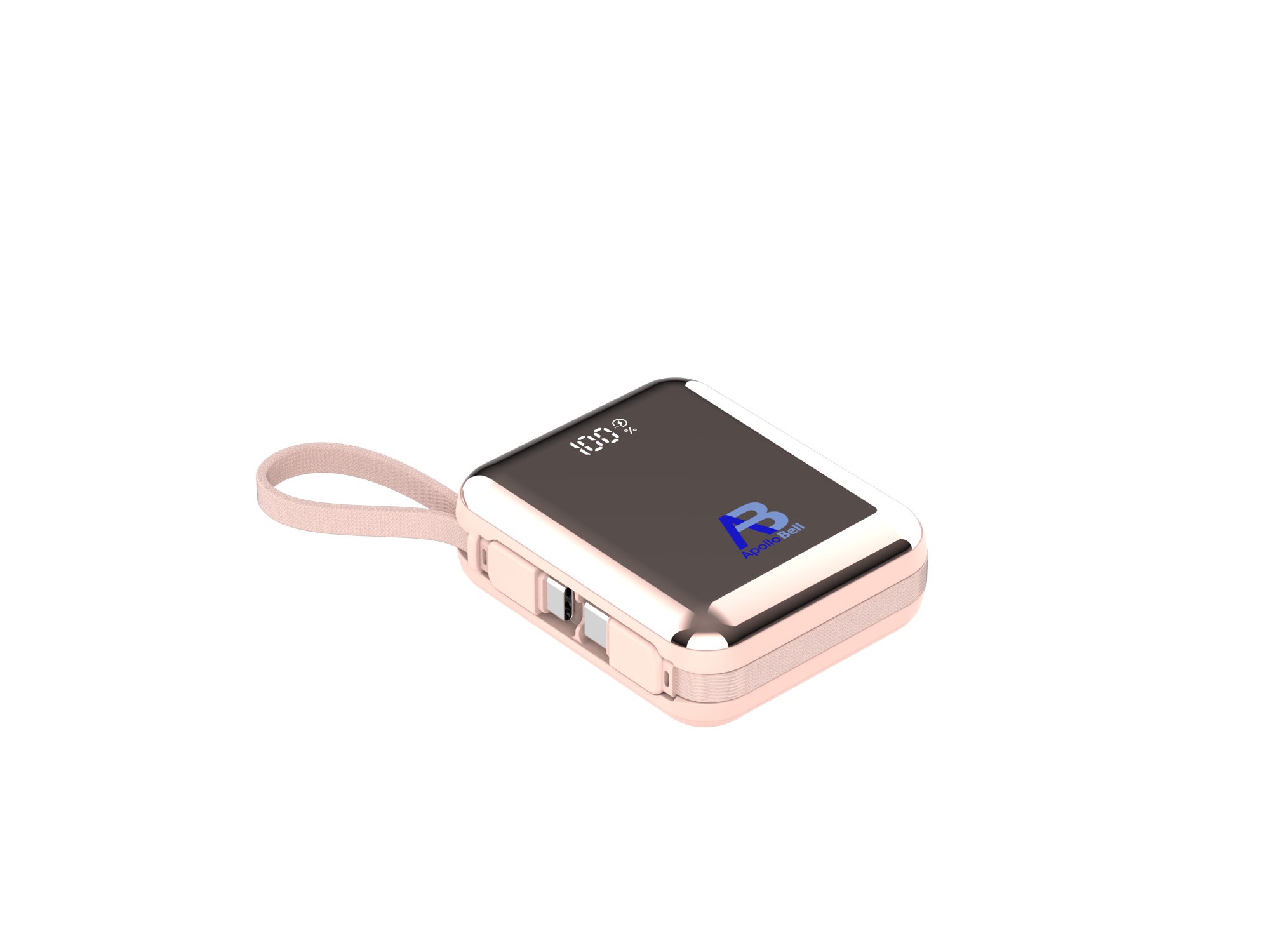 10.000mAh 35W Mini Powerbank, Dahili USB-C Kablolu, Pembe - 4