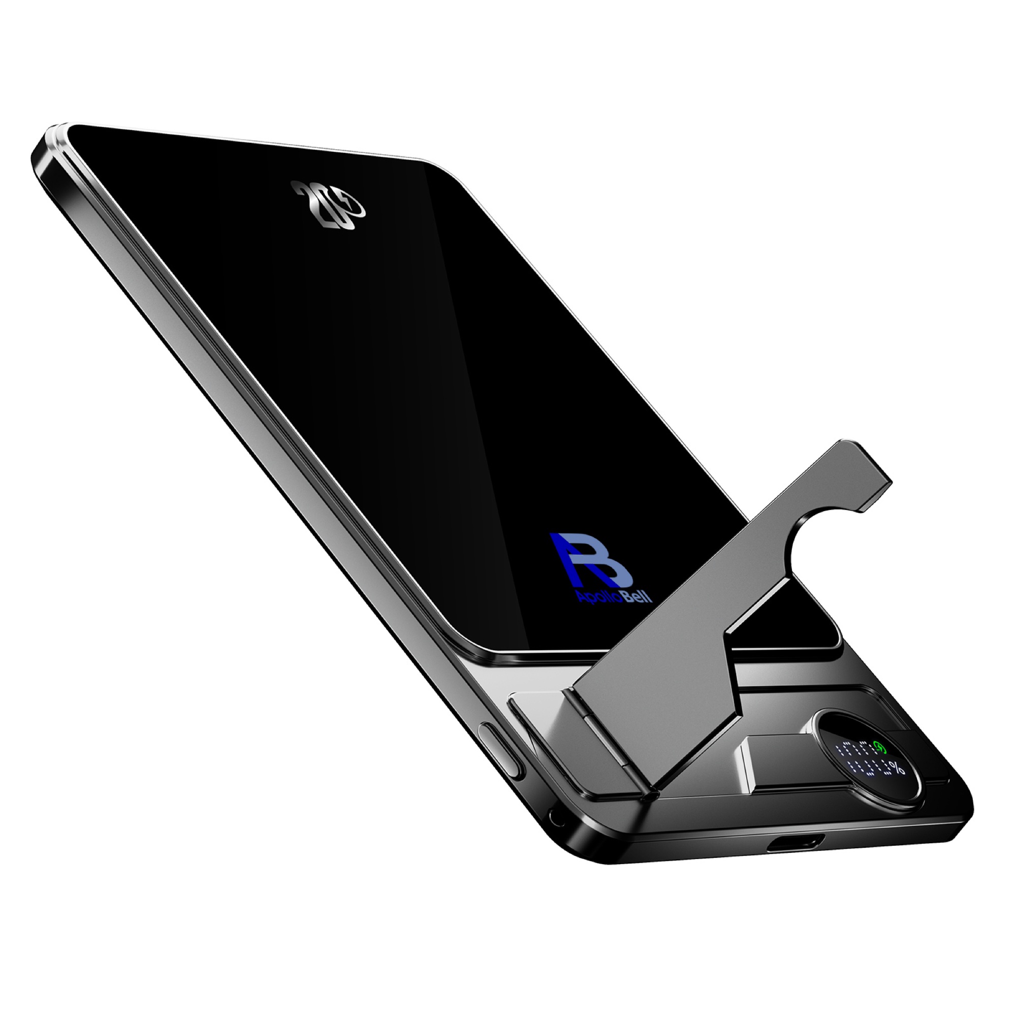 5.000mAh Ultra İnce Manyetik Kablosuz Powerbank 15W, Katlanır Standlı