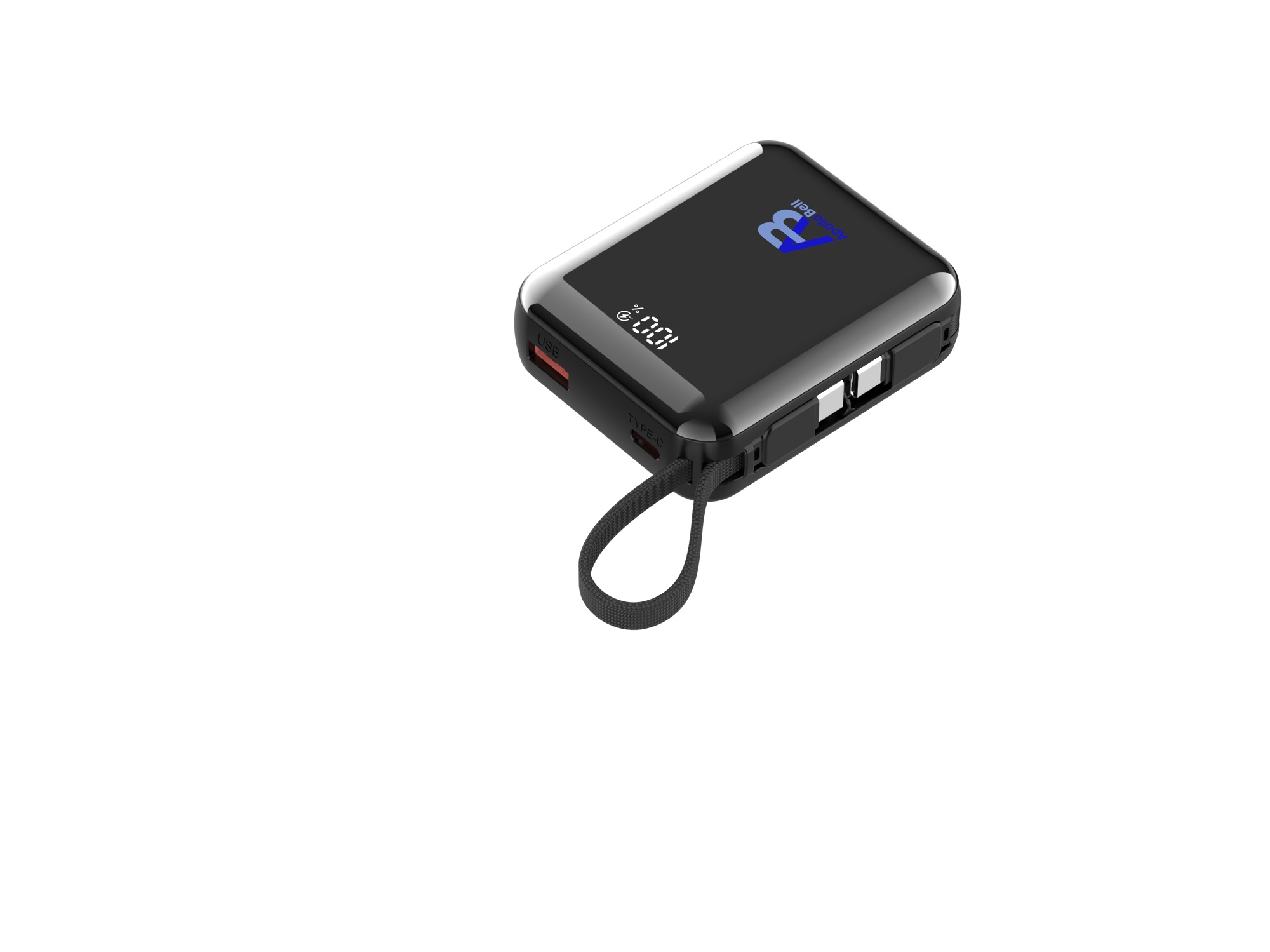 10.000mAh 35W Powerbank, Dahili USB-C Kablolu, Siyah - 4