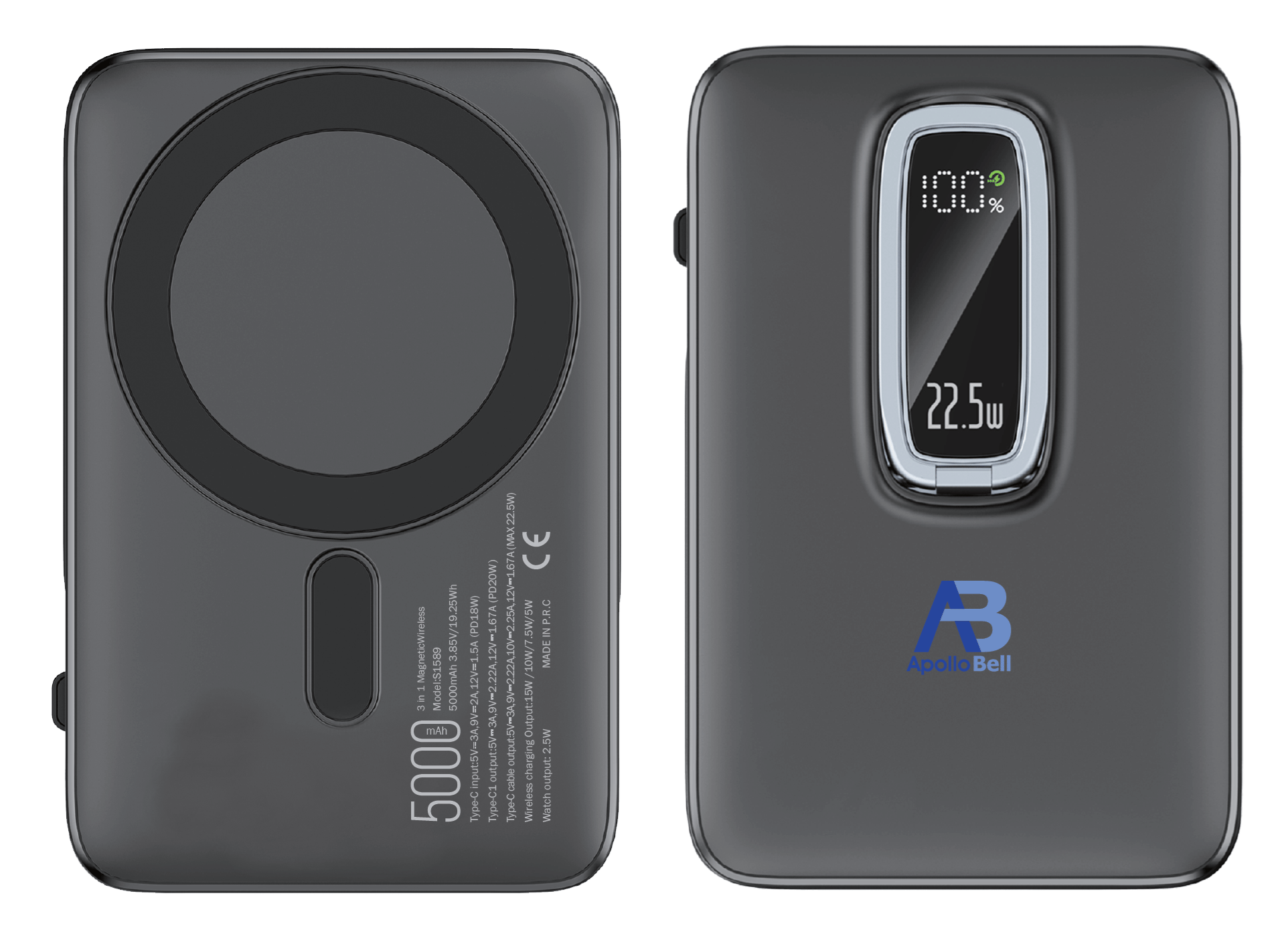ApolloBell PBP03-002  I-watch şarj destekli Kablosuz Powerbank 5000mAh
