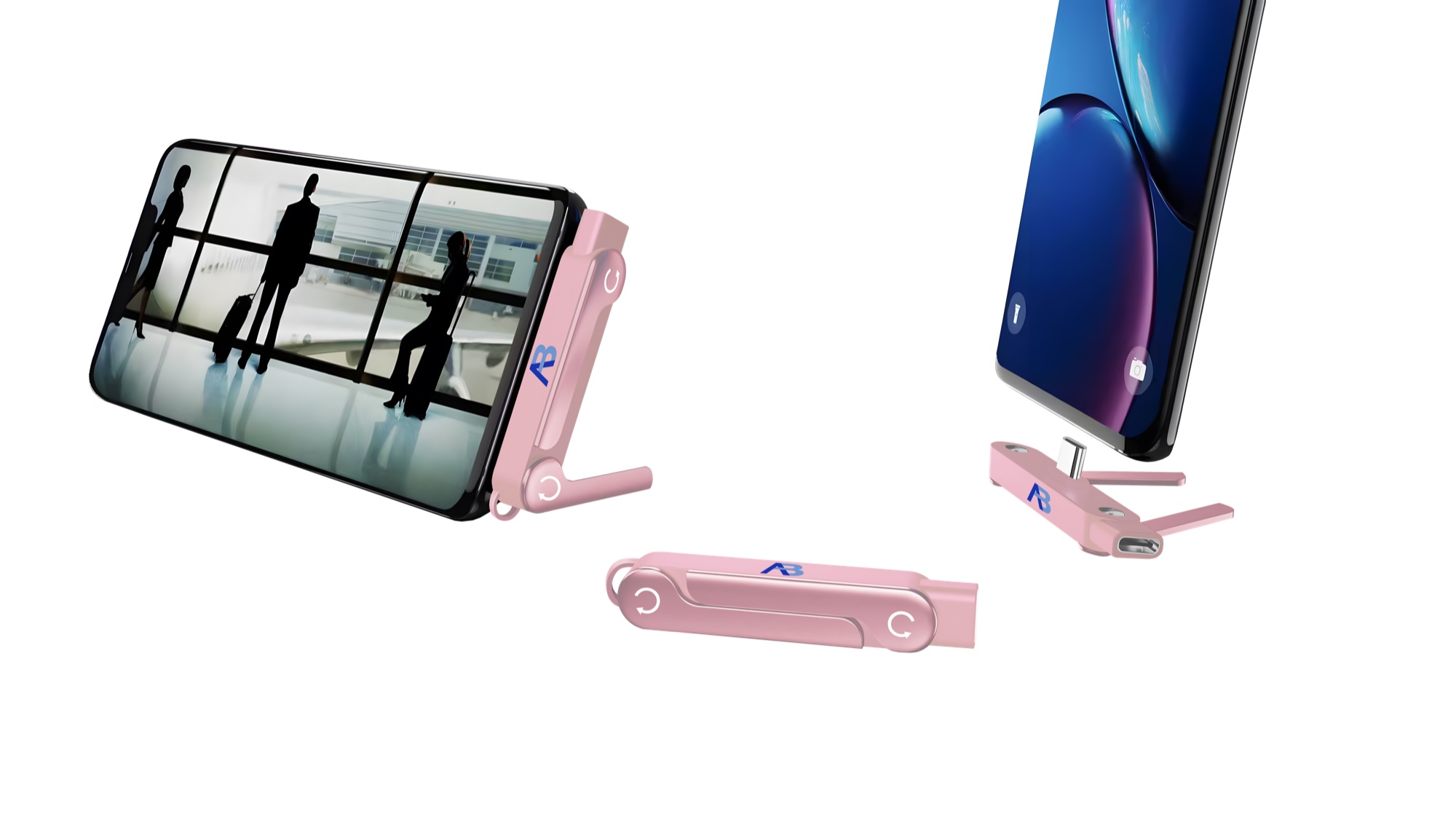 Şarj Portlu Ultra Mini Telefon Standı, 240W USB-C, 480Mbps - Beyaz - 8