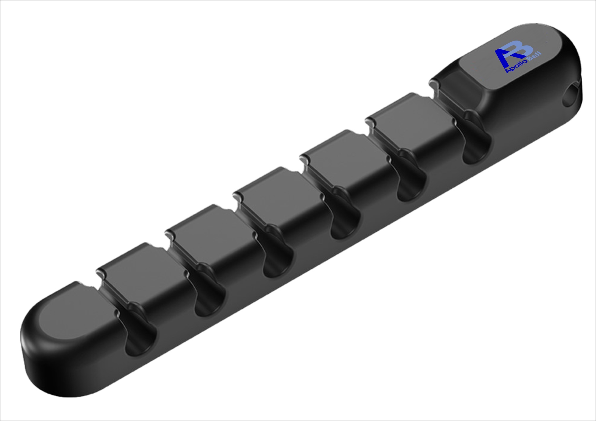 Silikon Kablo Düzenleyici Klips, 7 Slot Kendinden Yapışkanlı - Siyah