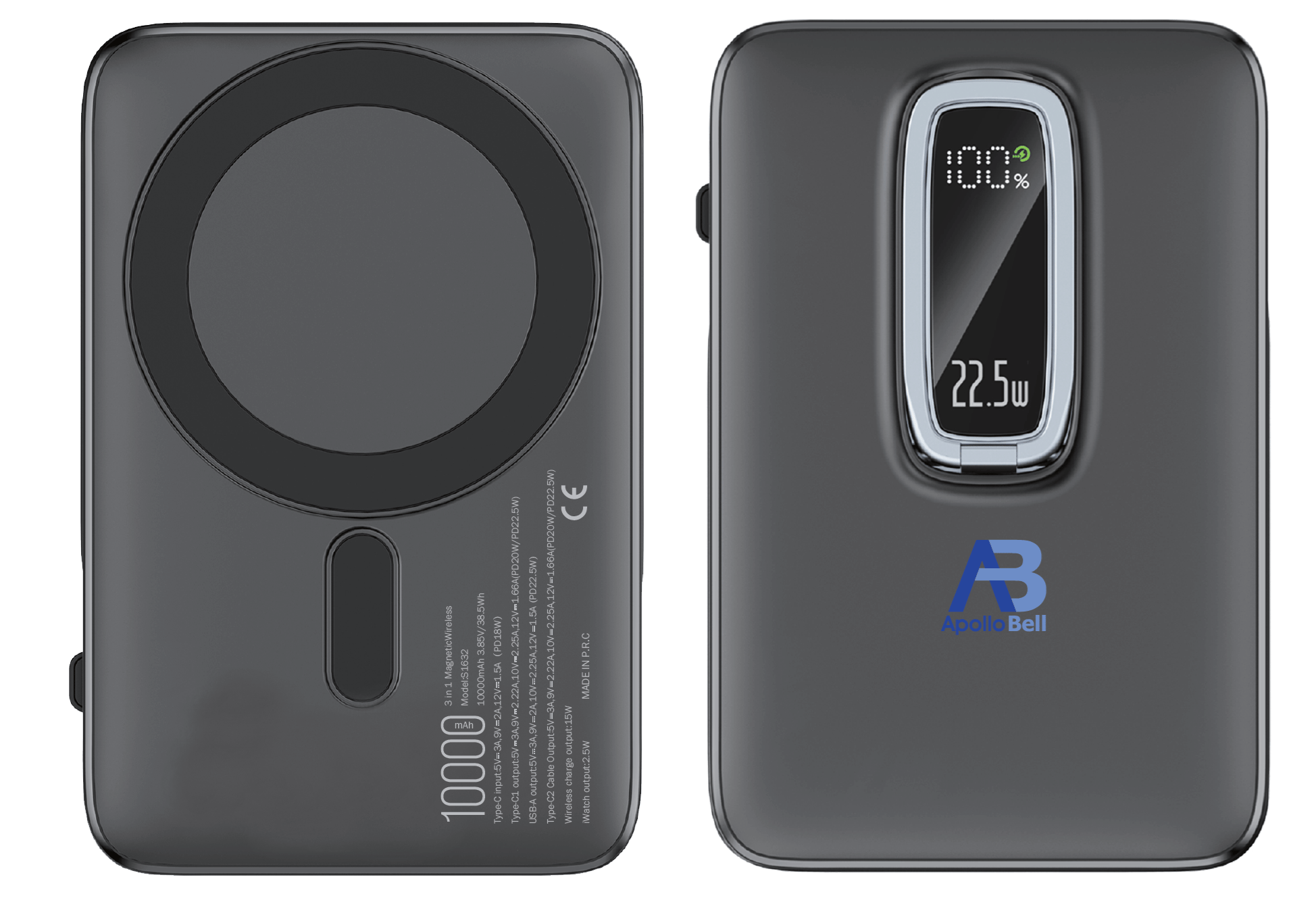 ApolloBell PBP01-002 I-watch şarj destekli Kablosuz Powerbank 10000mAh