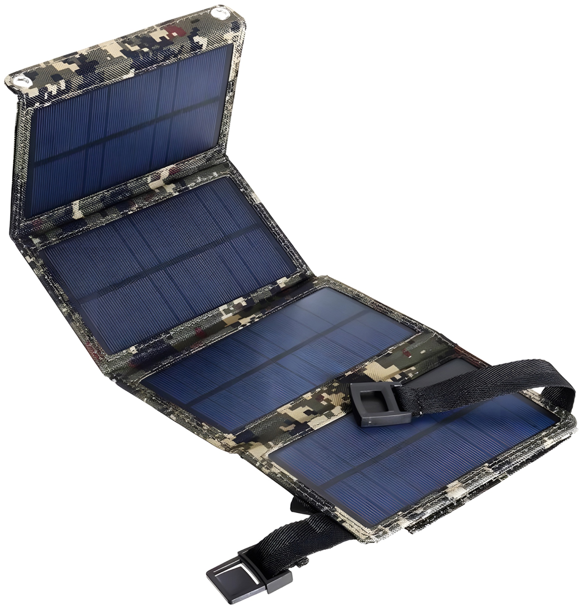 20W Taşınabilir Katlanabilir Güneş Paneli Telefon Şarj Cihazı, USB Çıkışlı, Kamuflaj