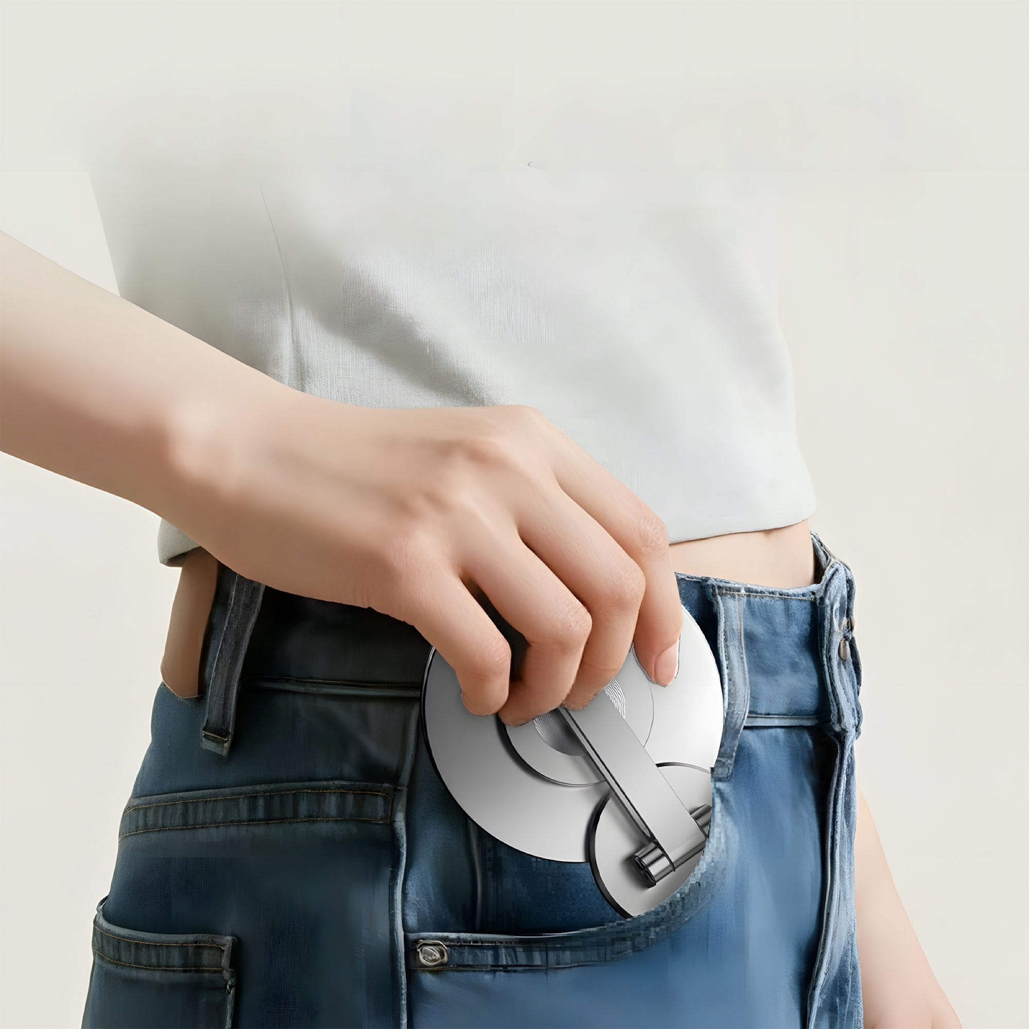 Katlanabilir Manyetik Telefon Tutucu, MagSafe Uyumlu 360° Dönebilir, Gri - 5