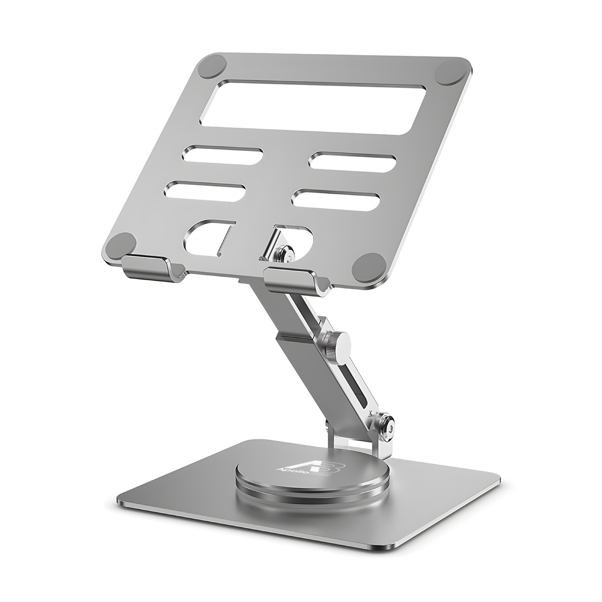 Katlanabilir Teleskopik Telefon ve Tablet Standı, Alüminyum 360° Döner - Gümüş