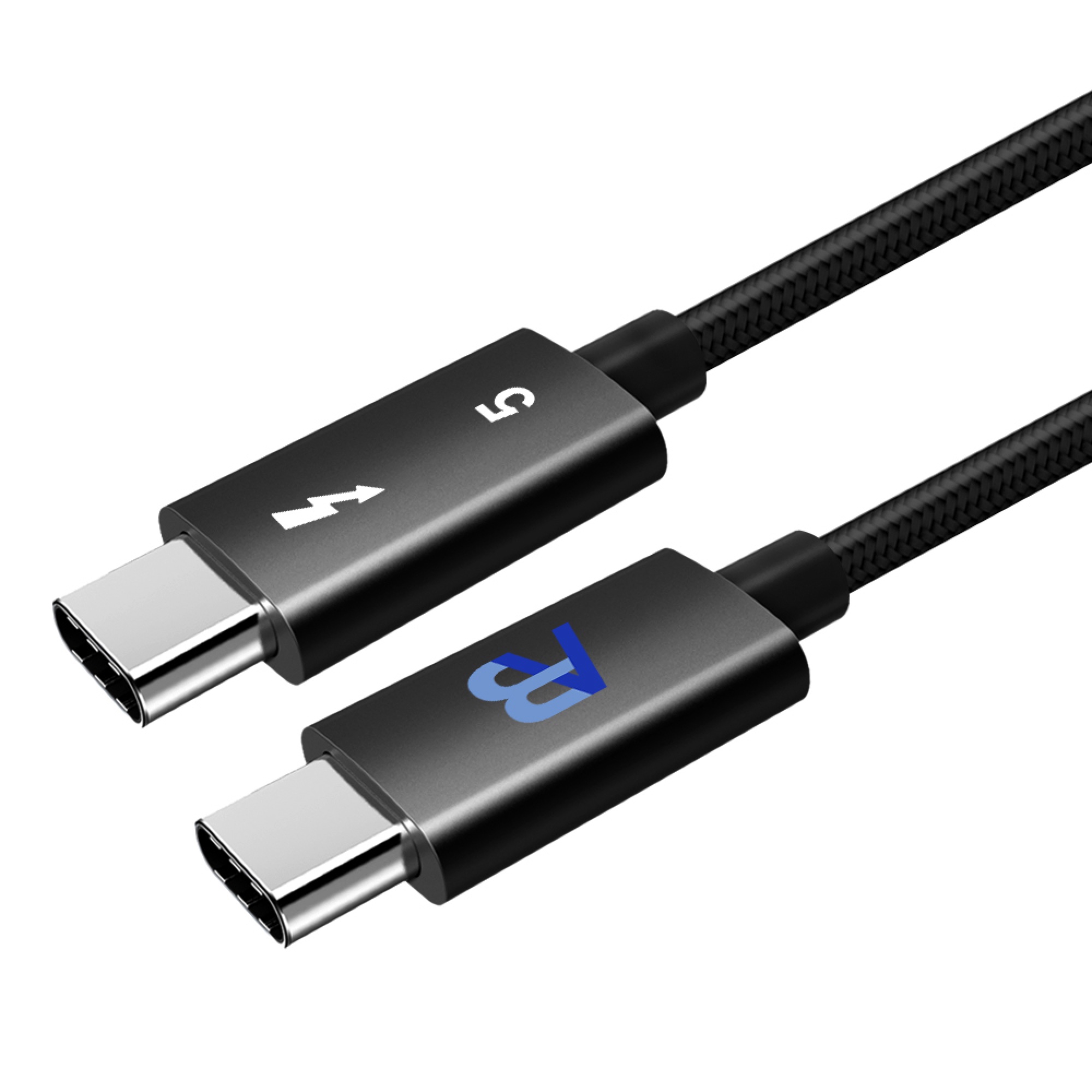 Thunderbolt 5 Kablo 240W / 80Gbps Örgülü USB-C, 200cm Siyah - 2
